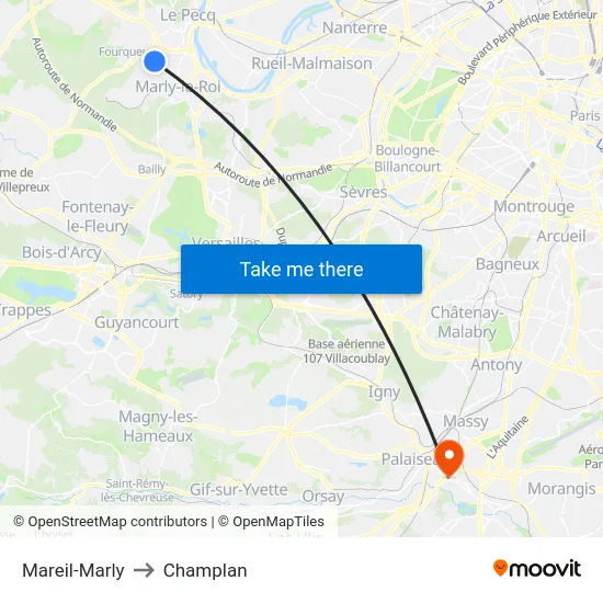 Mareil-Marly to Champlan map