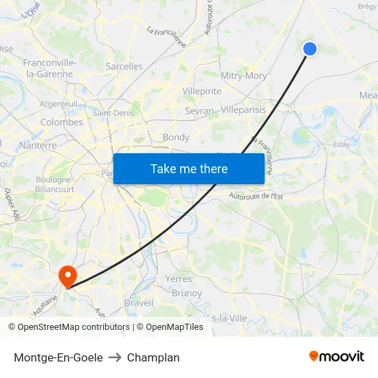 Montge-En-Goele to Champlan map