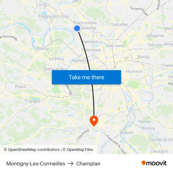 Montigny-Les-Cormeilles to Champlan map