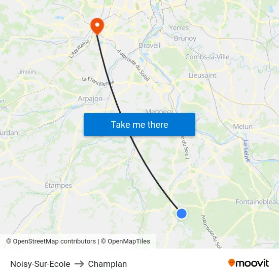 Noisy-Sur-Ecole to Champlan map