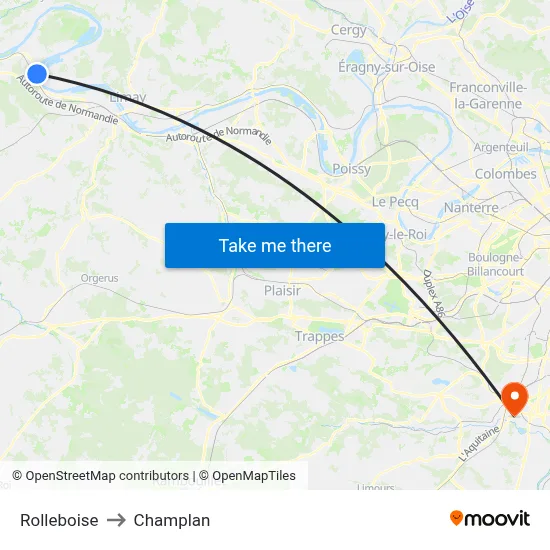 Rolleboise to Champlan map