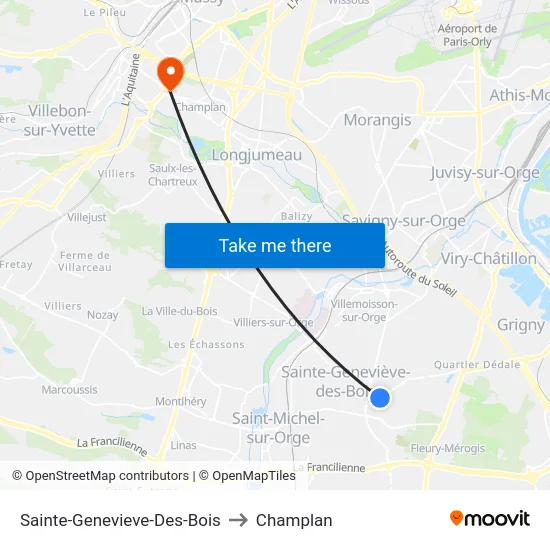Sainte-Genevieve-Des-Bois to Champlan map