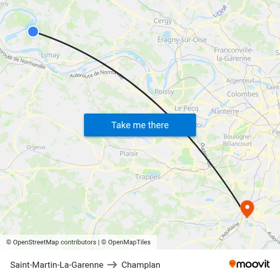 Saint-Martin-La-Garenne to Champlan map
