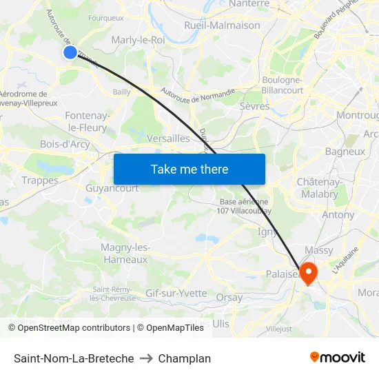 Saint-Nom-La-Breteche to Champlan map