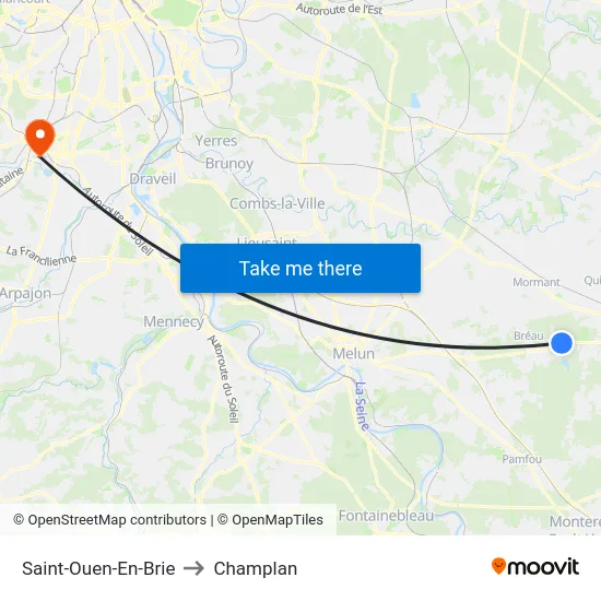 Saint-Ouen-En-Brie to Champlan map