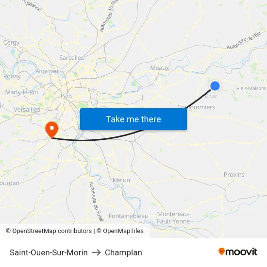 Saint-Ouen-Sur-Morin to Champlan map