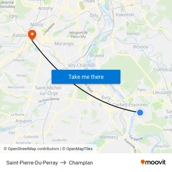 Saint-Pierre-Du-Perray to Champlan map