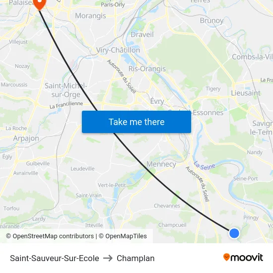 Saint-Sauveur-Sur-Ecole to Champlan map