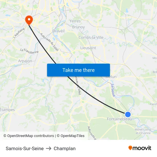 Samois-Sur-Seine to Champlan map