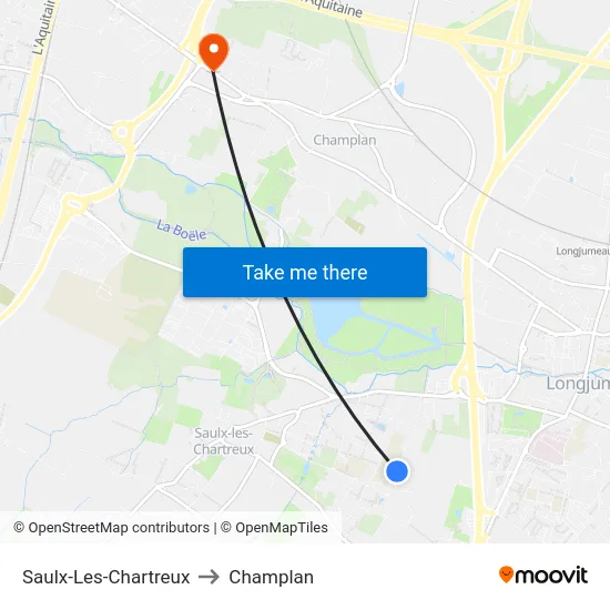 Saulx-Les-Chartreux to Champlan map