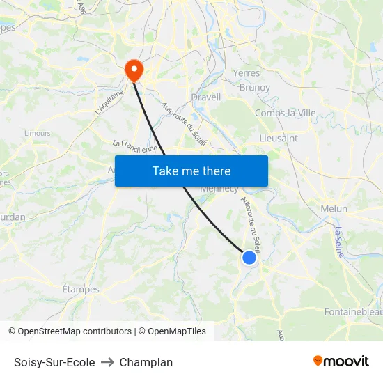 Soisy-Sur-Ecole to Champlan map