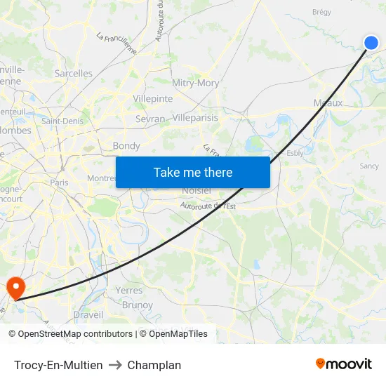 Trocy-En-Multien to Champlan map