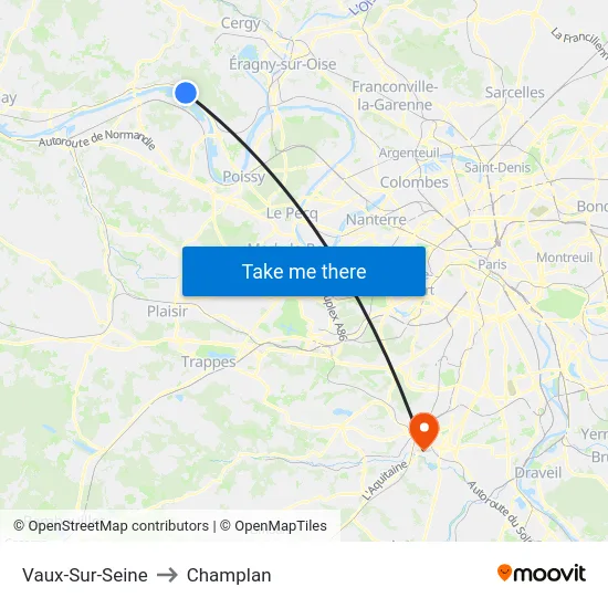 Vaux-Sur-Seine to Champlan map