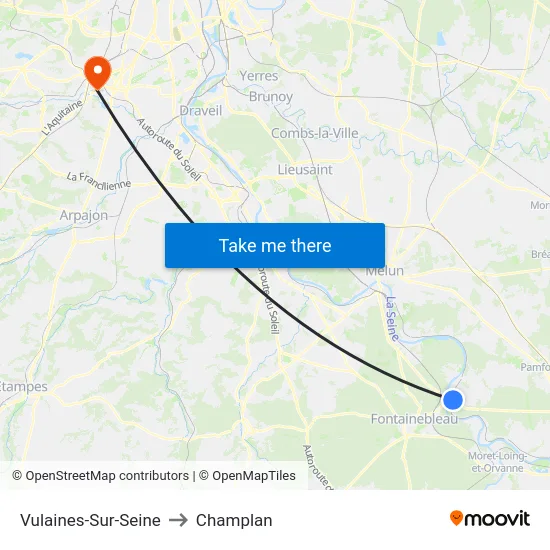 Vulaines-Sur-Seine to Champlan map