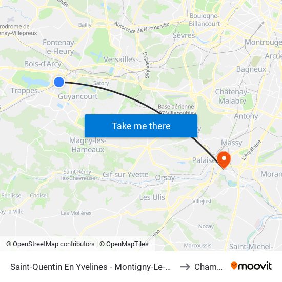 Saint-Quentin En Yvelines - Montigny-Le-Bretonneux to Champlan map