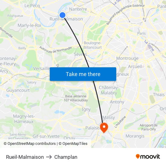 Rueil-Malmaison to Champlan map