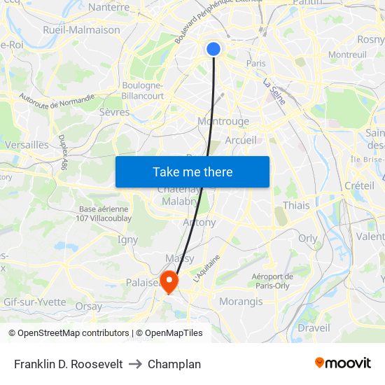 Franklin D. Roosevelt to Champlan map