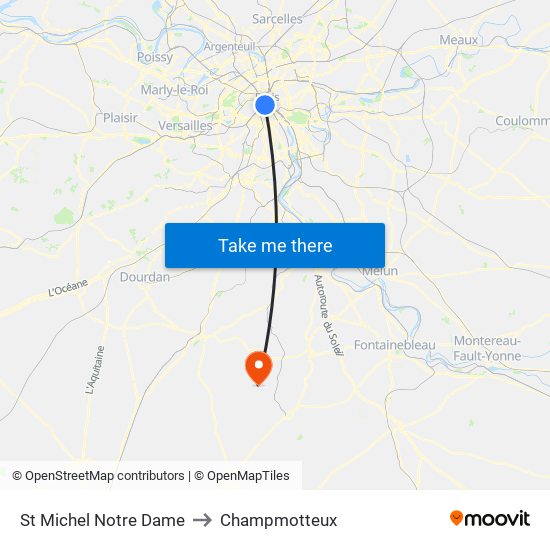 St Michel Notre Dame to Champmotteux map