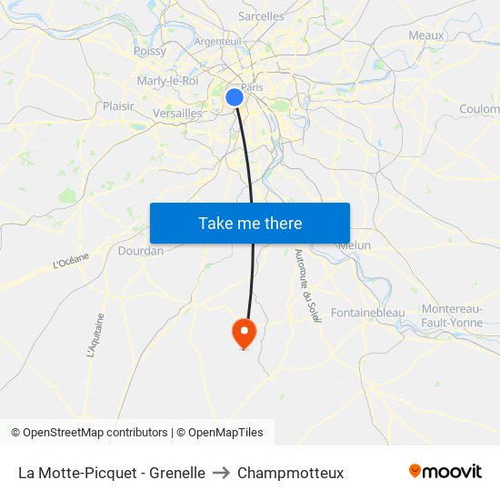 La Motte-Picquet - Grenelle to Champmotteux map