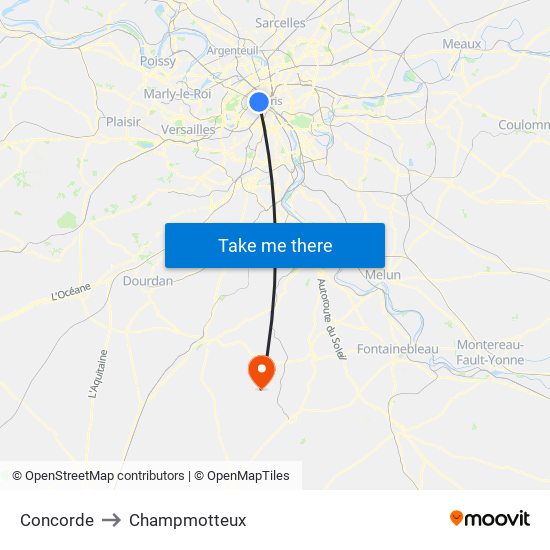 Concorde to Champmotteux map