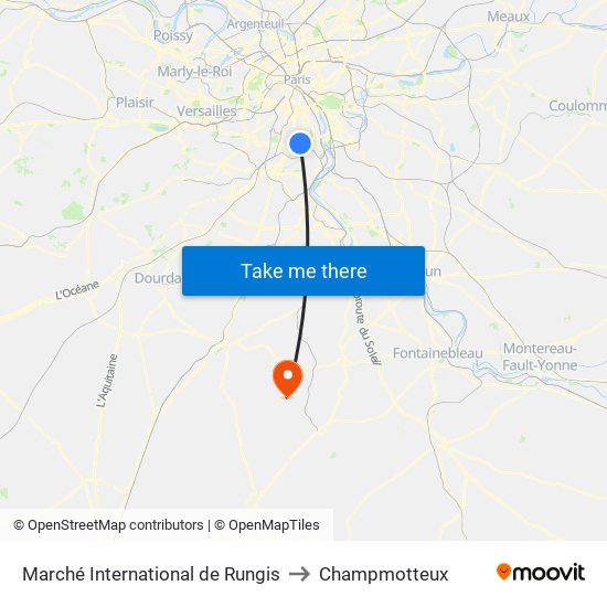 Marché International de Rungis to Champmotteux map