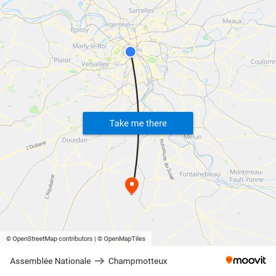 Assemblée Nationale to Champmotteux map