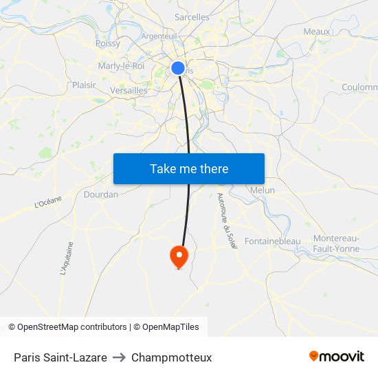 Paris Saint-Lazare to Champmotteux map