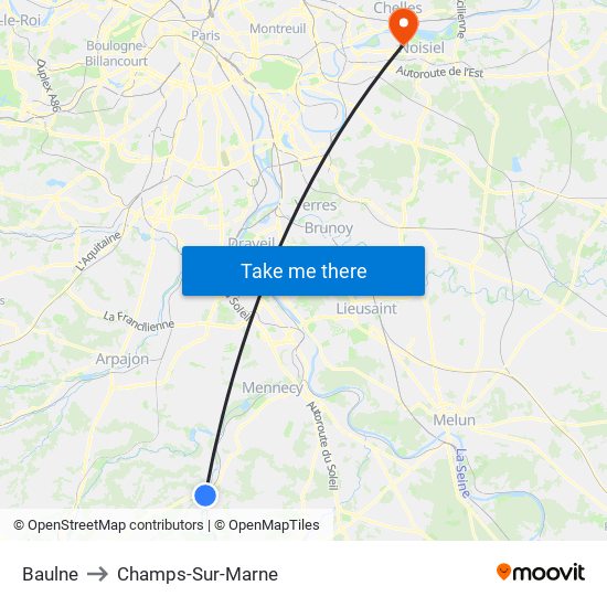 Baulne to Champs-Sur-Marne map