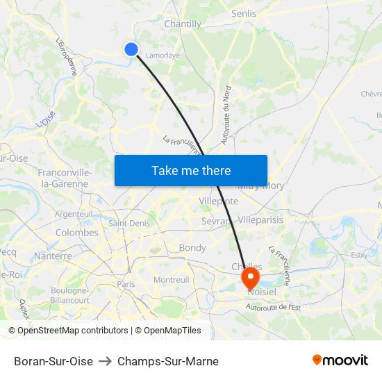 Boran-Sur-Oise to Champs-Sur-Marne map