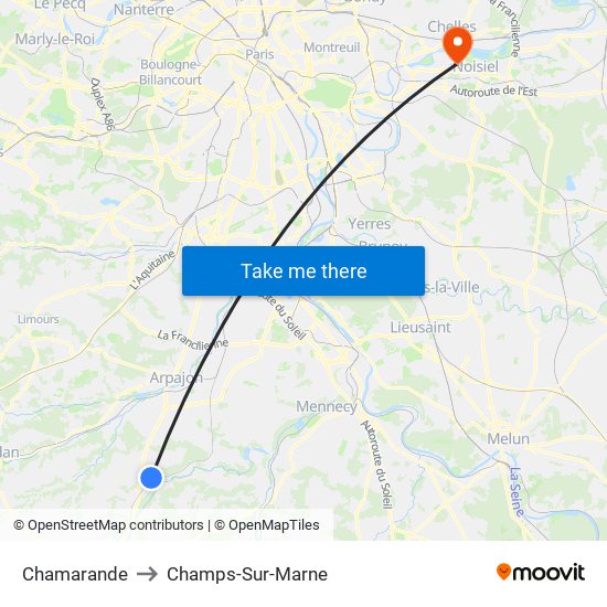Chamarande to Champs-Sur-Marne map