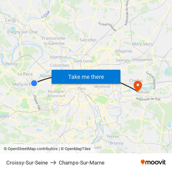 Croissy-Sur-Seine to Champs-Sur-Marne map