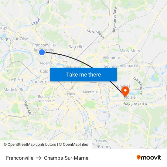 Franconville to Champs-Sur-Marne map