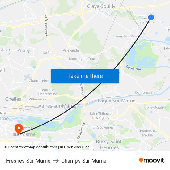 Fresnes-Sur-Marne to Champs-Sur-Marne map
