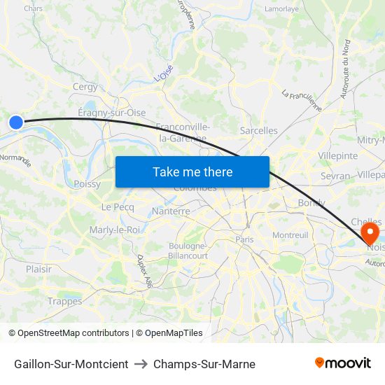 Gaillon-Sur-Montcient to Champs-Sur-Marne map