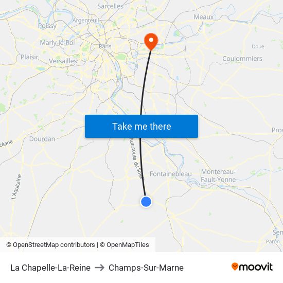 La Chapelle-La-Reine to Champs-Sur-Marne map