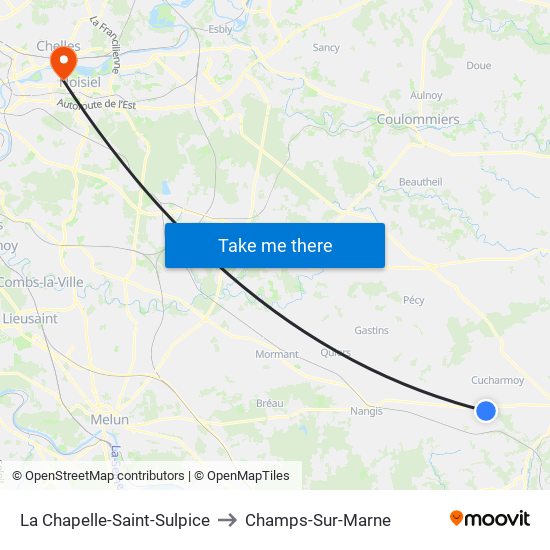 La Chapelle-Saint-Sulpice to Champs-Sur-Marne map