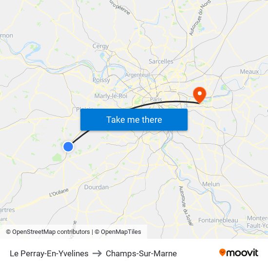 Le Perray-En-Yvelines to Champs-Sur-Marne map