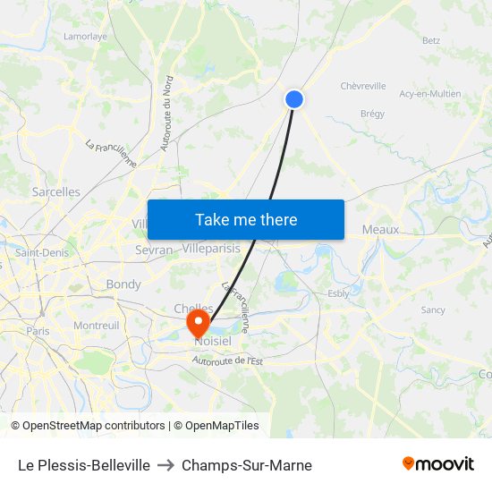 Le Plessis-Belleville to Champs-Sur-Marne map