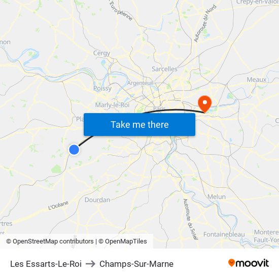 Les Essarts-Le-Roi to Champs-Sur-Marne map