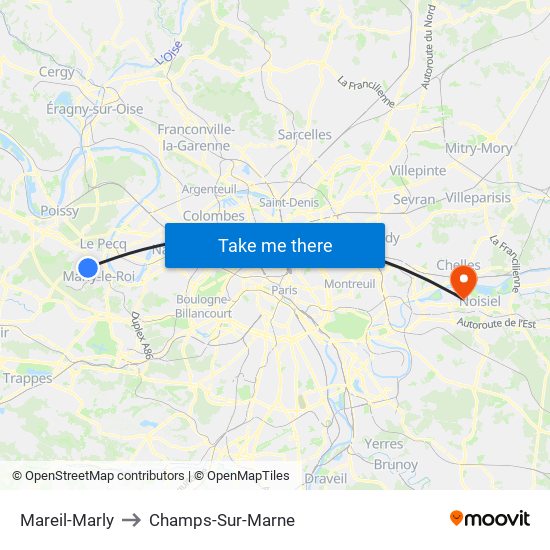 Mareil-Marly to Champs-Sur-Marne map
