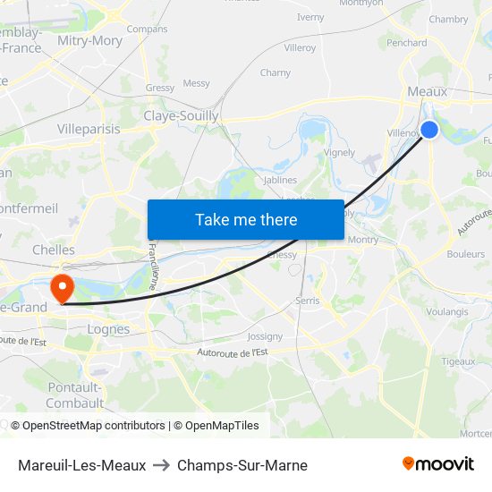 Mareuil-Les-Meaux to Champs-Sur-Marne map