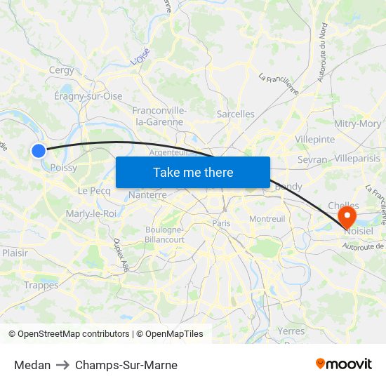 Medan to Champs-Sur-Marne map