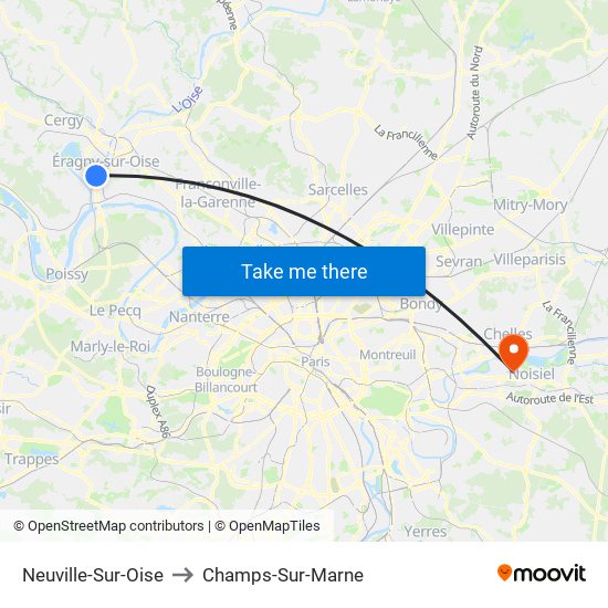 Neuville-Sur-Oise to Champs-Sur-Marne map