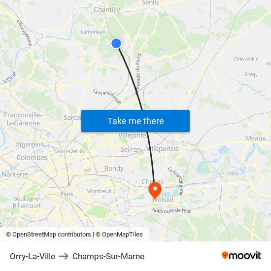 Orry-La-Ville to Champs-Sur-Marne map