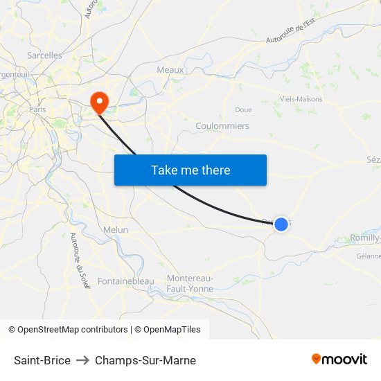 Saint-Brice to Champs-Sur-Marne map