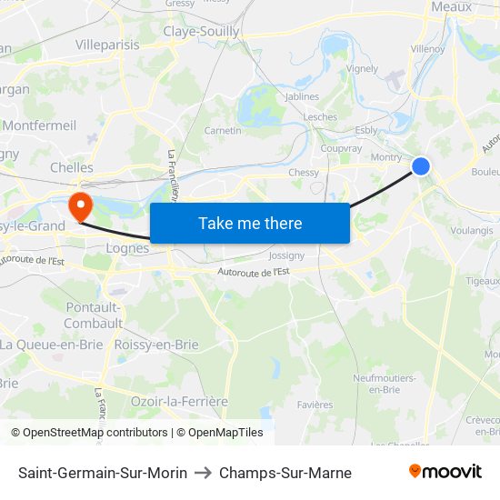 Saint-Germain-Sur-Morin to Champs-Sur-Marne map