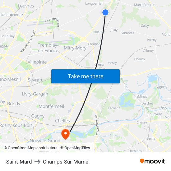 Saint-Mard to Champs-Sur-Marne map