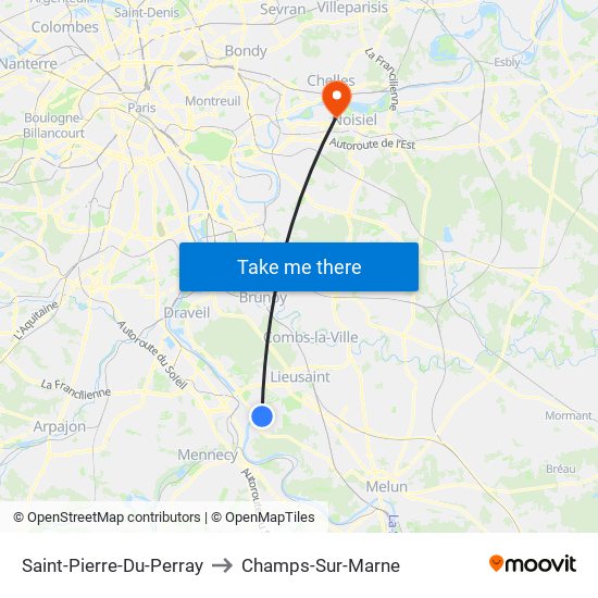 Saint-Pierre-Du-Perray to Champs-Sur-Marne map