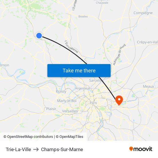 Trie-La-Ville to Champs-Sur-Marne map