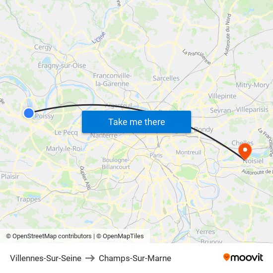Villennes-Sur-Seine to Champs-Sur-Marne map